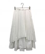 LE CIEL BLEUルシェルブルー）の古着「Double High Low Hem Skirt」｜ホワイト