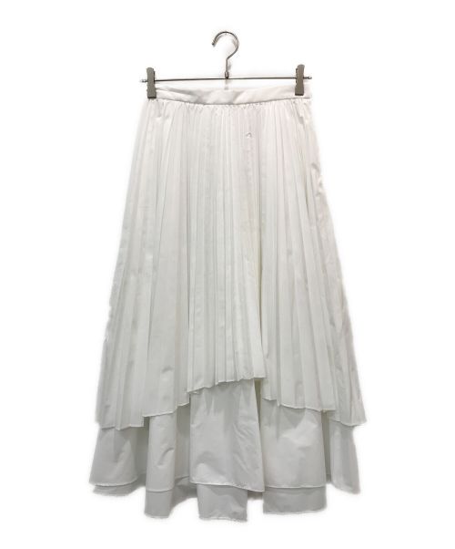 LE CIEL BLEU（ルシェルブルー）LE CIEL BLEU (ルシェルブルー) Double High Low Hem Skirt ホワイト サイズ:38の古着・服飾アイテム