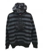 SUPREMEシュプリーム）の古着「Striped Pullover Hoodie」｜ブラック×ネイビー