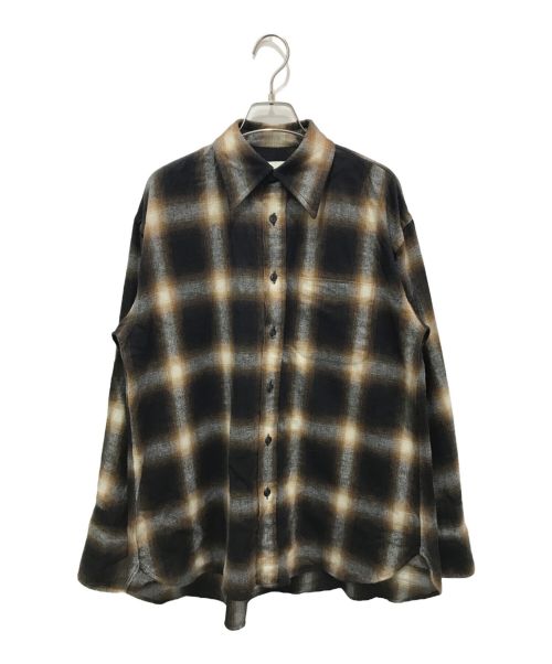 THE SHINZONE（ザ シンゾーン）THE SHINZONE (ザ シンゾーン) DOUBLE CUFF CHECK SHIRT ブラック×ブラウン サイズ:34の古着・服飾アイテム