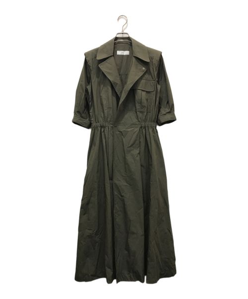 TOGA PULLA（トーガ プルラ）TOGA PULLA (トーガ プルラ) Cotton taffeta shirt dress カーキ サイズ:38の古着・服飾アイテム