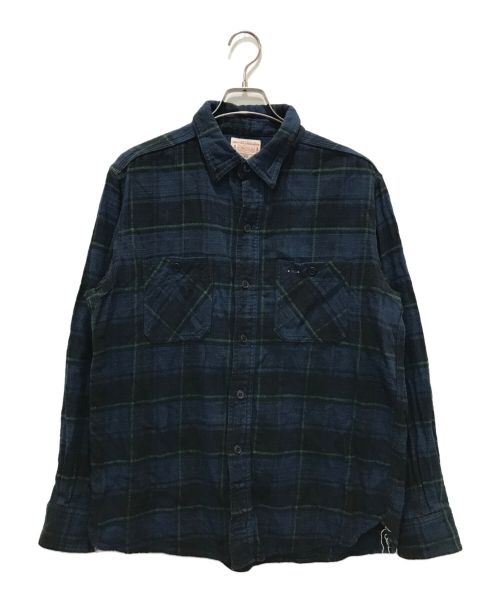 BONCOURA（ボンクラ）BONCOURA (ボンクラ) HEAVY NEL WORK SHIRTS ネイビー サイズ:40の古着・服飾アイテム