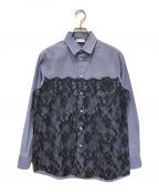 RED VALENTINOレッドヴァレンティノ）の古着「LACE TRIMMED SHIRT」｜ブルー