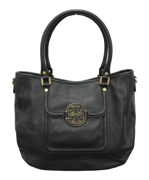 TORY BURCH（トリーバーチ）TORY BURCH (トリーバーチ) レザー2WAYハンドバッグ ブラックの古着・服飾アイテム