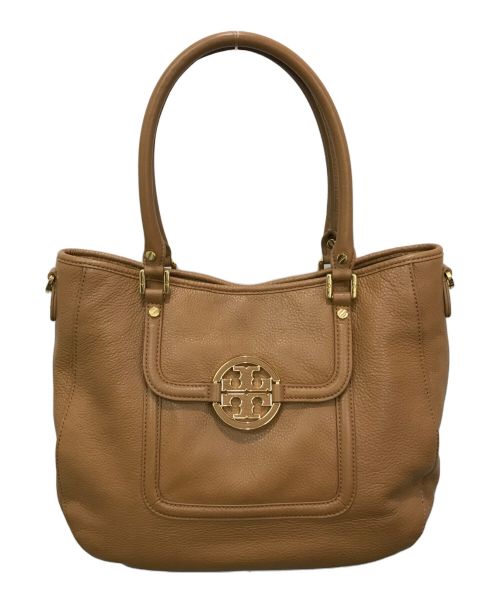 TORY BURCH（トリーバーチ）TORY BURCH (トリーバーチ) レザーハンドバッグ ブラウンの古着・服飾アイテム