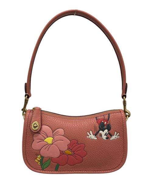 COACH（コーチ）COACH (コーチ) DISNEY (ディズニー) スウィンガー 20・リジェネラティブ レザー / ミッキーマウス アンド フラワー ピンクの古着・服飾アイテム