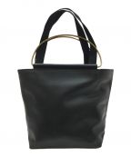 texnhテクネ）の古着「BRASS HANDLE TOTE / LEATHER」｜ブラック