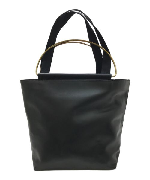 texnh（テクネ）texnh (テクネ) BRASS HANDLE TOTE / LEATHER ブラックの古着・服飾アイテム