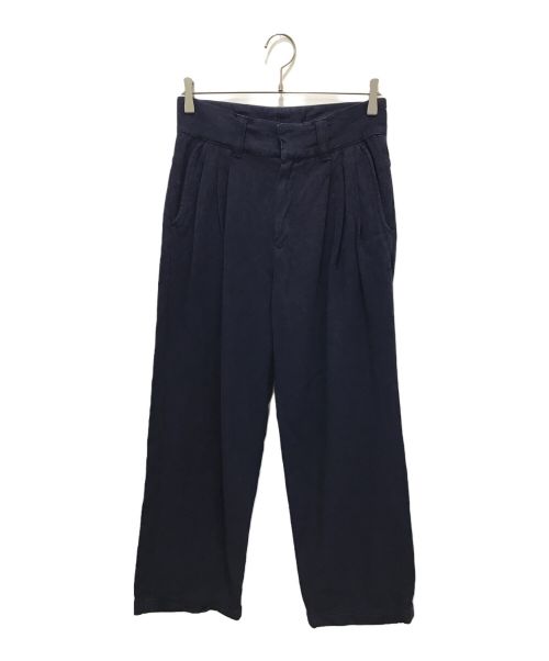 FARAH（ファーラー）FARAH (ファーラー) Three-Tuck Wide Pants Twill ネイビー サイズ:30の古着・服飾アイテム