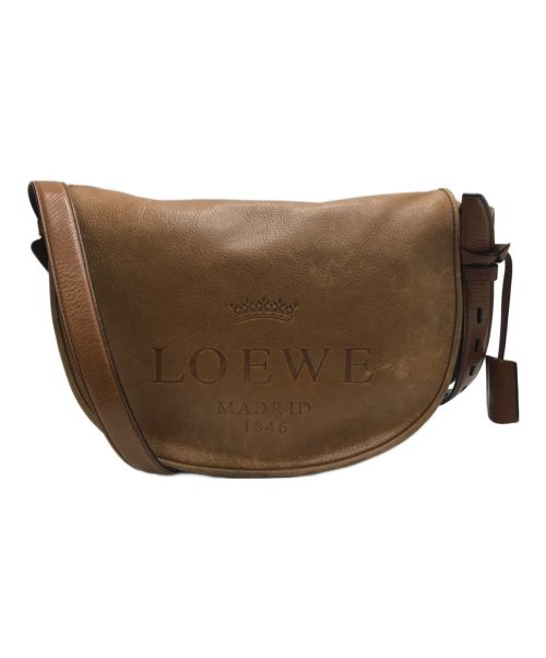 LOEWE（ロエベ）LOEWE (ロエベ) レザーショルダーバッグ ブラウンの古着・服飾アイテム