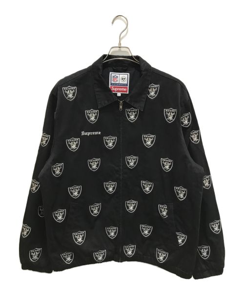 SUPREME（シュプリーム）SUPREME (シュプリーム) NFL (エヌエフエル) 47BRAND (フォーティーセブンブランド) NFL Raiders/'47 Embroidered Harrington Jacket ブラック サイズ:XLの古着・服飾アイテム