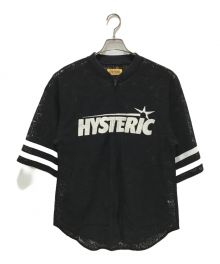 Hysteric Glamour（ヒステリックグラマー）の古着「FLAME LOGO柄ジャカード ZIP UPシャツ」｜ブラック