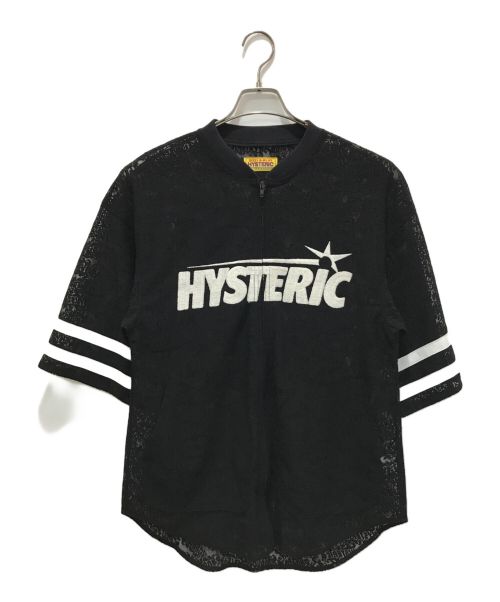 Hysteric Glamour（ヒステリックグラマー）Hysteric Glamour (ヒステリックグラマー) FLAME LOGO柄ジャカード ZIP UPシャツ ブラック サイズ:FREEの古着・服飾アイテム