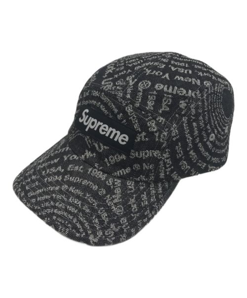 SUPREME（シュプリーム）SUPREME (シュプリーム) Circles Jacquard Denim Camp Cap ブラックの古着・服飾アイテム