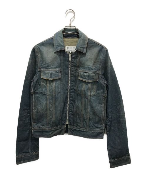 Maison Margiela 10（メゾンマルジェラ 10）Maison Margiela 10 (メゾンマルジェラ 10) ダメージ加工ジップアップデニムジャケット インディゴ サイズ:46の古着・服飾アイテム