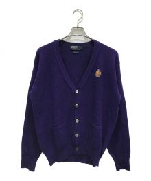 POLO RALPH LAUREN（ポロ・ラルフローレン）の古着「エンブレムワッペンウールカーディガン」｜パープル