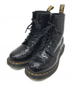 Dr.Martensドクターマーチン）の古着「W PATENT LAMPER LEOPARD EMBOSS 8EYE BOOT」｜ブラック