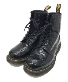 Dr.Martens（ドクターマーチン）の古着「W PATENT LAMPER LEOPARD EMBOSS 8EYE BOOT」｜ブラック