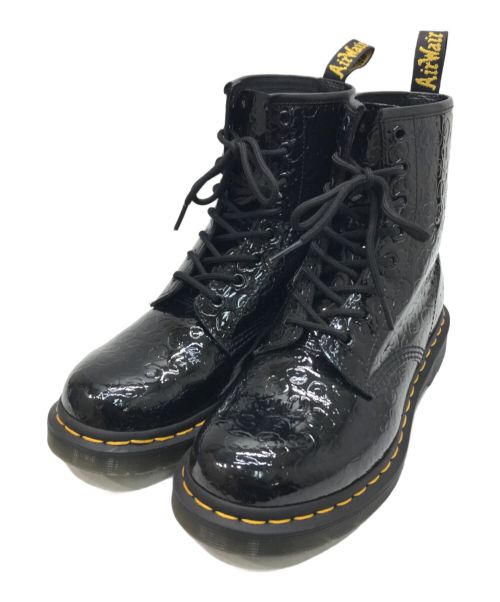 Dr.Martens（ドクターマーチン）Dr.Martens (ドクターマーチン) W PATENT LAMPER LEOPARD EMBOSS 8EYE BOOT ブラック サイズ:UK6の古着・服飾アイテム