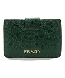 PRADA（プラダ）の古着「サフィアーノ レザー カードケース」｜グリーン