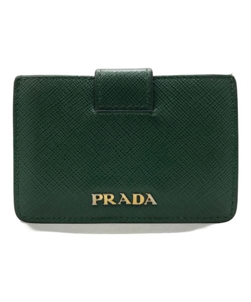 PRADA（プラダ）PRADA (プラダ) サフィアーノ レザー カードケース グリーンの古着・服飾アイテム