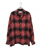 WACKO MARIAワコマリア）の古着「OMBRE CHECK OPEN COLLAR SHIRT L/S」｜レッド