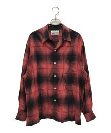 WACKO MARIA（ワコマリア）の古着「OMBRE CHECK OPEN COLLAR SHIRT L/S」｜レッド