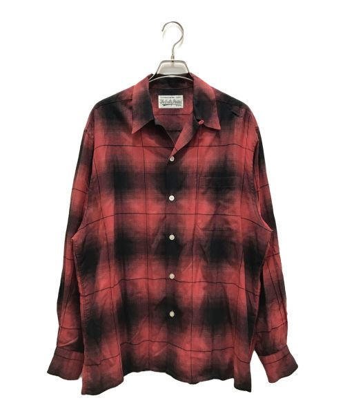 WACKO MARIA（ワコマリア）WACKO MARIA (ワコマリア) OMBRE CHECK OPEN COLLAR SHIRT L/S レッド サイズ:Ｌの古着・服飾アイテム