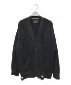 NUMBER (N)INEナンバーナイン）の古着「ASID WASH RIPPED KNIT CARDIGAN」｜ブラック