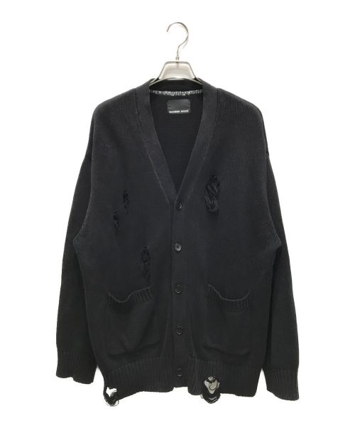 NUMBER (N)INE（ナンバーナイン）NUMBER (N)INE (ナンバーナイン) ASID WASH RIPPED KNIT CARDIGAN ブラック サイズ:3の古着・服飾アイテム