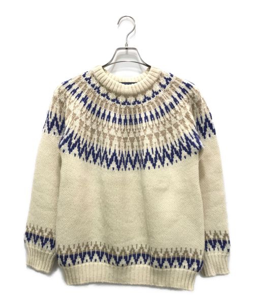 GUERNSEY WOOLLENS（ガンジーウーレンズ）GUERNSEY WOOLLENS (ガンジーウーレンズ) ノルディックセーター アイボリー×ネイビー サイズ:38の古着・服飾アイテム