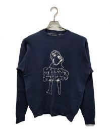 Hysteric Glamour（ヒステリックグラマー）の古着「VIXEN GIRLジャカード セーター」｜ネイビー