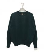 BATONERバトナ―）の古着「FLEECE WOOL BACKLOOP CREW NECKニット」｜グリーン