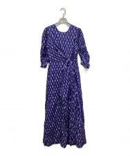 ne quittez pas Kanako Sato COTTON VOILE ETHNIC PRINT TWISTED WAIST DRESS / コットンボイルエスニックプリントツイステッドウェイストドレス パープル サイズ:M