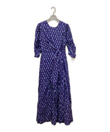 ne quittez pas×Kanako Sato（ヌキテパ×カナコ サトウ）の古着「COTTON VOILE ETHNIC PRINT TWISTED WAIST DRESS / コットンボイルエスニックプリントツイステッドウェイストドレス」｜パープル