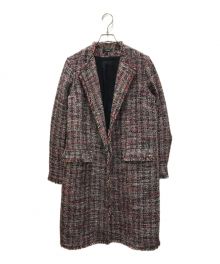 theory（セオリー）の古着「BEVERY TWEED COLUMN COAT」｜レッド