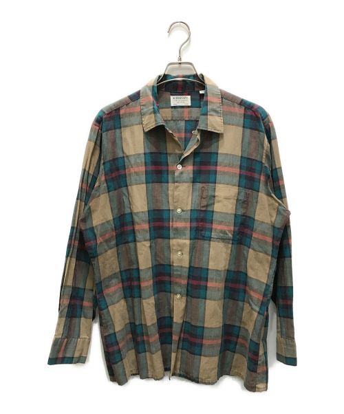 ARROW（アロー）ARROW (アロー) オープンカラーシャツ ブラウン サイズ:16－16　1/2の古着・服飾アイテム