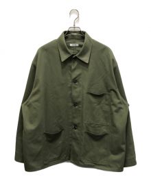 INTERIM×andPheb（インテリム）の古着「別注 ハイパービッグ オーガニックコットン ヘリンボーンツイル ユーティリティー ジャケット」｜カーキ