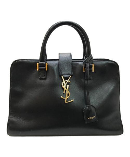 Yves Saint Laurent（イヴサンローラン）Yves Saint Laurent (イヴサンローラン) YSLライン ベイビー モノグラム カバス ハンドバッグ ブラックの古着・服飾アイテム