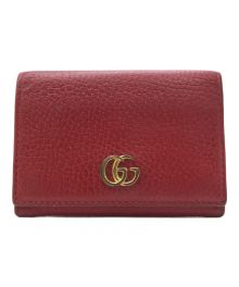 GUCCI（グッチ）の古着「GGマーモットカードケース」｜レッド