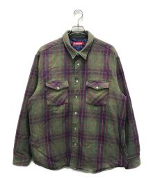 SUPREME（シュプリーム）の古着「QUILT FLANNEL SNAP SHIRT」｜グリーン