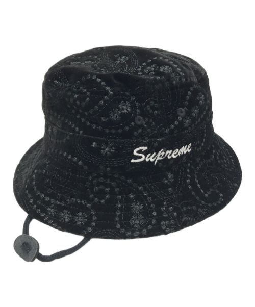 SUPREME（シュプリーム）SUPREME (シュプリーム) VELVET PAISLEY BOONIE ブラックの古着・服飾アイテム