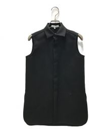 MADISON BLUE（マディソンブルー）の古着「FLY FRONT SLEEVELESS SHIRT」｜ブラック