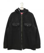 SUPREMEシュプリーム）の古着「Fleece Zip Up Hooded Shirt / フリース ジップアップ フーデッド シャツ」｜ブラウン×ブラック