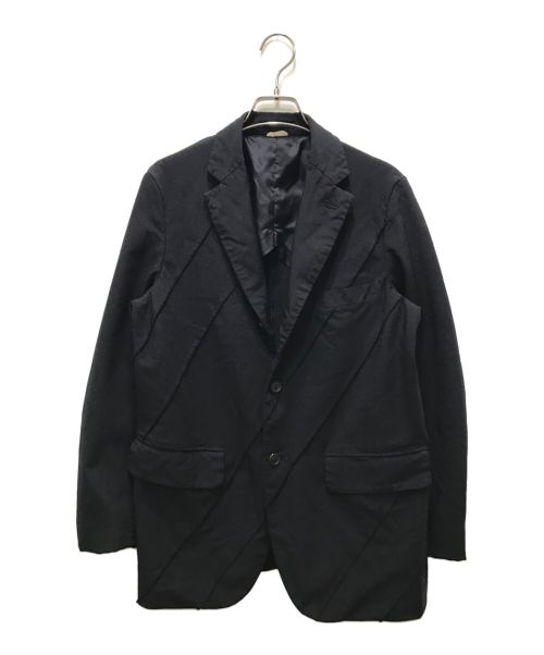 COMME des GARCONS HOMME DEUX（コムデギャルソン オム ドゥ）COMME des GARCONS HOMME DEUX (コムデギャルソン オム ドゥ) エステル製品染め バイアス切替 テーラードジャケット ブラック サイズ:Sの古着・服飾アイテム