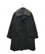 s'yteサイト）の古着「TWILL WITH PADDED FUR 6WB CHESTER COAT / ツイルウィズパッドファー6WBチェスターコート」｜ブラック