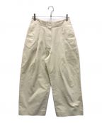 STUDIO NICHOLSONスタジオ ニコルソン）の古着「PEACHED COTTON TWILL VOLUME PLEAT PANTS」｜アイボリー