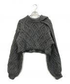 IRENEアイレネ）の古着「Cable Cropped Knit」｜グレー