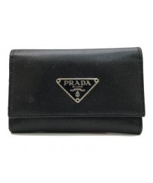 PRADA（プラダ）の古着「サフィアーノレザーキーケース」｜ブラック