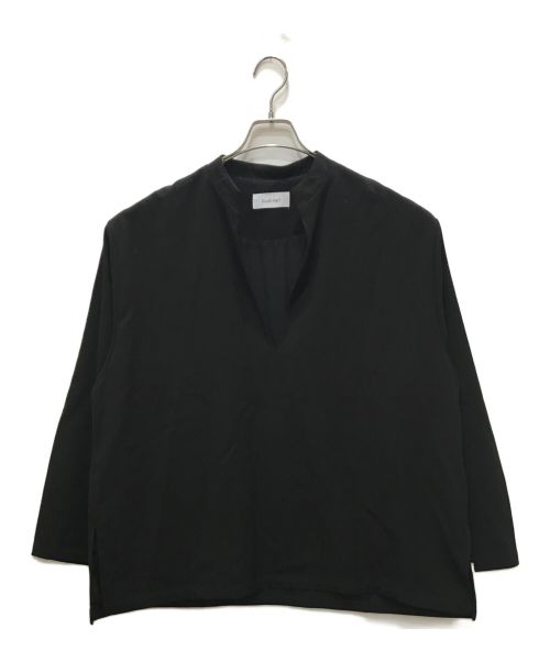 Knuth Marf（クヌースマーフ）knuth marf (クヌースマーフ) label keyneck tops (unisex) / レーベルキーネックトップス ブラック サイズ:Sの古着・服飾アイテム